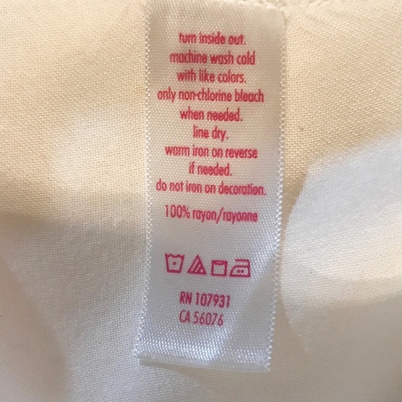 JUSTICE GIRL'S WHITE 100% RAYON TOP SIZE 7 - Picture 4 of 4